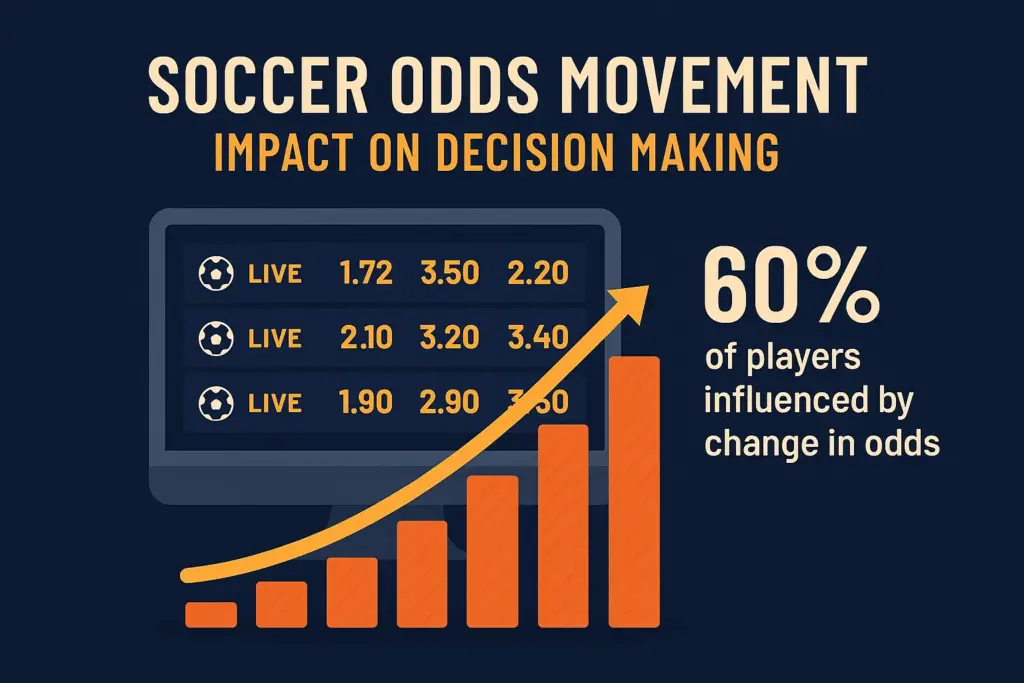 รูปแสดงข้อมูลการเปลี่ยนแปลงราคาบอล (Odds Movement) ที่มีผลต่อการตัดสินใจของผู้เล่นกว่า 60%